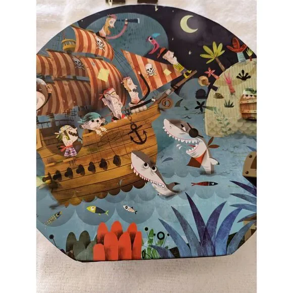 Janod Puzzle Giant Floor Puzzle ~ Pirate Ship w/ Sunken Treasure 39 pieces - Picture 9 of 16